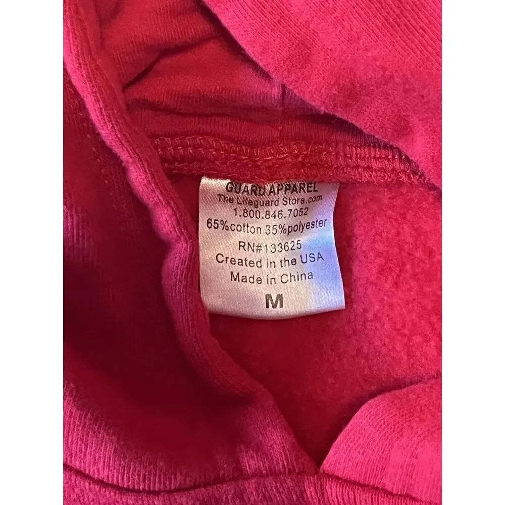 Guard Apparel Lifeguard Red Pull Over Fleece‎ Hoodie Sz M thelifeguardstore